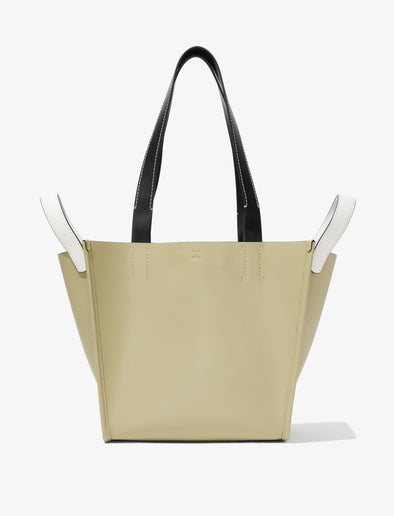 Back image of Large Mercer Leather Tote in STONE