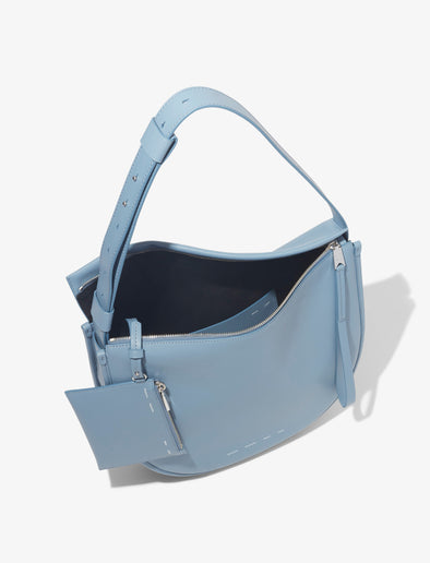 Aerial image of Baxter Leather Bag in DOVE GREY