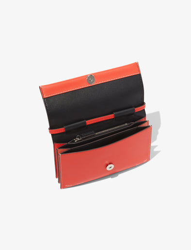 Aerial image of Small Accordion Flap Bag in VERMILLION