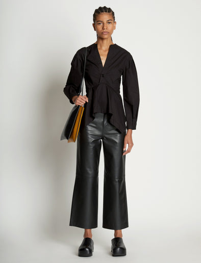 Image of model wearing Small Twin Tote in BLACK