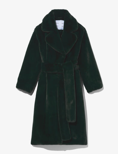 Still Life image of Faux Fur Belted Coat in PINE