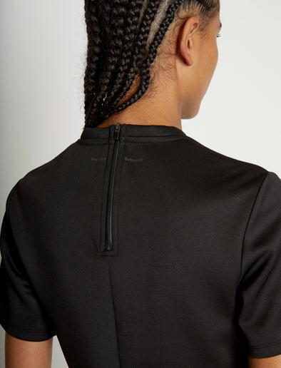 Detail image of model wearing Scuba Short Sleeve Shirt in BLACK