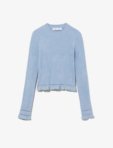 Still Life image of Cropped Turtleneck Chenille Sweater
in PERIWINKLE