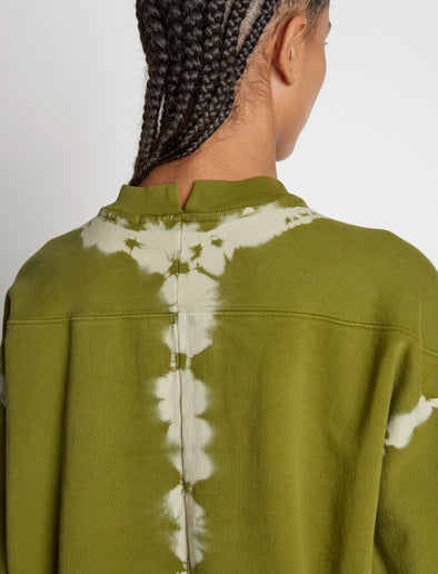 Detail image of model wearing Tie Dye Sweatshirt
in AVOCADO/GREEN