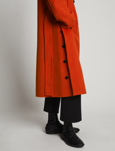 Front alternate image of Melton Double Face Coat in VERMILLION MELANGE