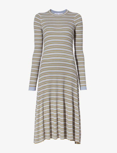 Still Life image of Stripe Knit Dress in PERIWINKLE MULTI