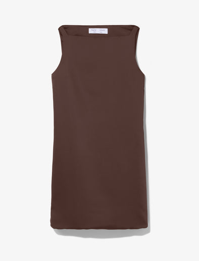 Still Life image of Sleeveless Satin Dress in MOCHA