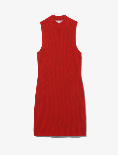Still Life image of Sleeveless Cashfeel Mini Dress in VERMILLION