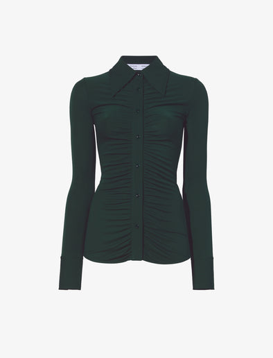 Still Life image of Matte Crepe Button Down in PINE