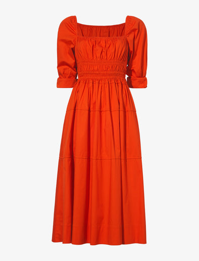 Still Life image of Square Neck Poplin Dress in CHERRY