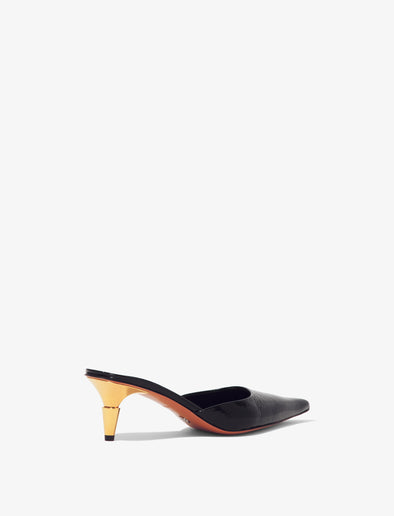 Back 3/4 image of Spike Mules in BLACK