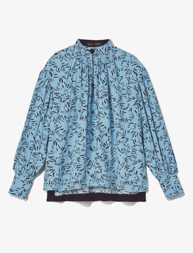Still Life image of Printed Crepe De Chine Top in BLUE MULTI