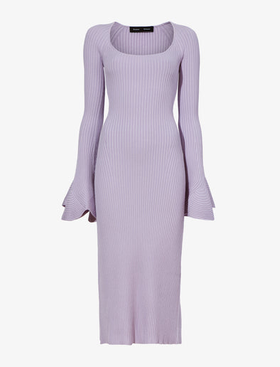 Still Life image of Fluted Rib Knit Dress in LAVENDER