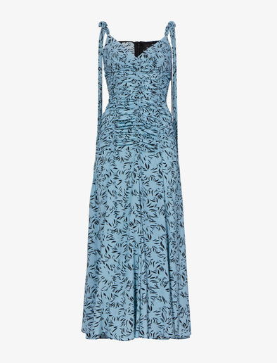 Still Life image of Printed Crepe De Chine Tank Dress in BLUE MULTI