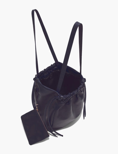 Interior image of Drawstring Tote in DARK NAVY