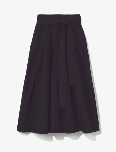 Still Life image of Poplin Belted Skirt in BLACK