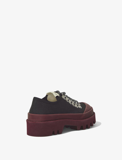Proenza Schouler back 3/4 image of Fabri Lace Up Shoe in black
