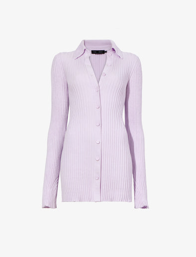 Still Life image of Velvet Rib Knit Shirt in LIGHT LAVENDER