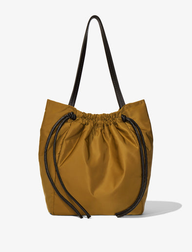 Back image of Nylon Drawstring Tote in FATIGUE