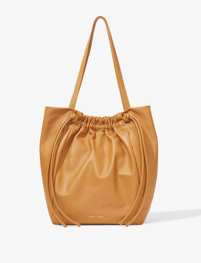 Front image of Drawstring Tote in CARAMEL