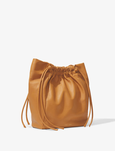Back image of Drawstring Tote in CARAMEL