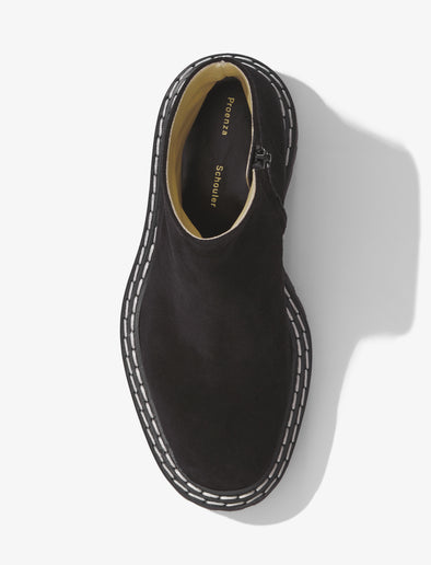 Aerial image of Suede Lug Sole Platform Boots in BLACK