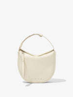 Front image of Medium Baxter Leather Bag in IVORY