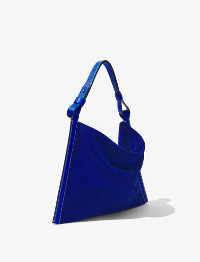 Side image of Minetta Suede Bag in COBALT