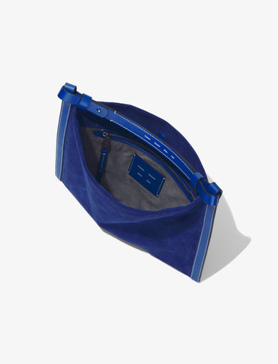 Aerial image of Minetta Suede Bag in COBALT