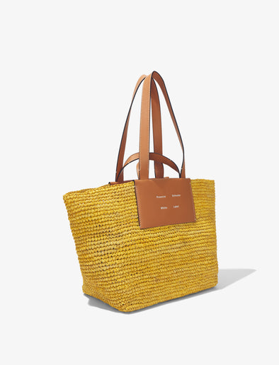 Side image of Large Morris Raffia Tote in SUN