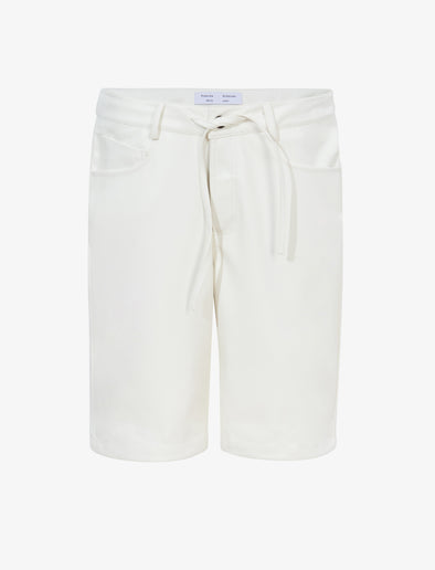 Flat image of Faux Leather Shorts in off white