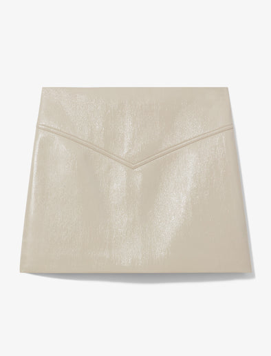 Flat image of Vinyl Mini Skirt in fawn