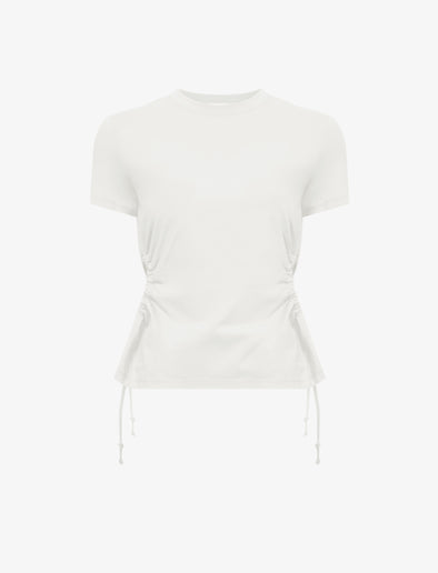Flat image of Side Slit T-Shirt in off white