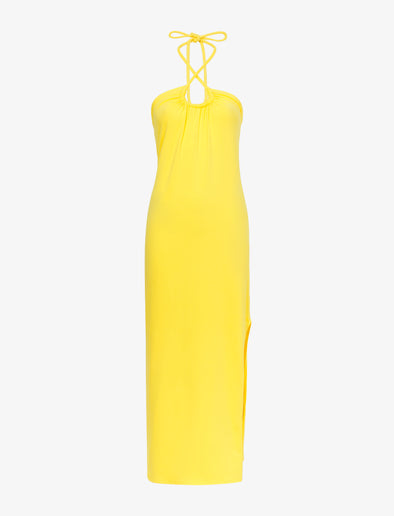 Flat image of Halter Knit Jersey Dress in sun