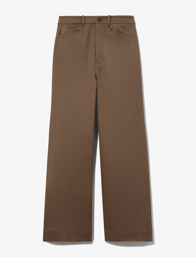 Flat image of Cotton Twill Culottes in coffee