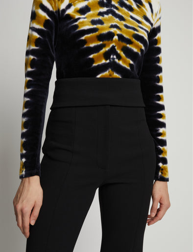 Detail image of model wearing Wool Bi-Stretch Suiting Pants in black
