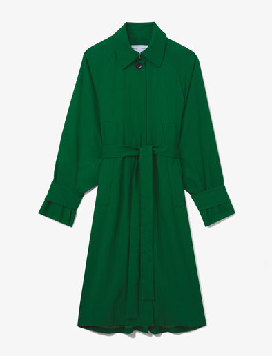 Flat image of Drapey Suiting Trench Coat in green