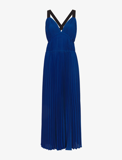 Flat image of Broomstick Pleated Tank Dress in cerulean