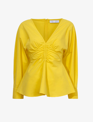 Flat image of Poplin V-Neck Top in sun