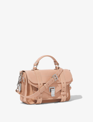Side image of Topstitch PS1 Tiny Bag in LIGHT NUDE