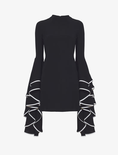 Flat image of Viscose Crepe Dress in black