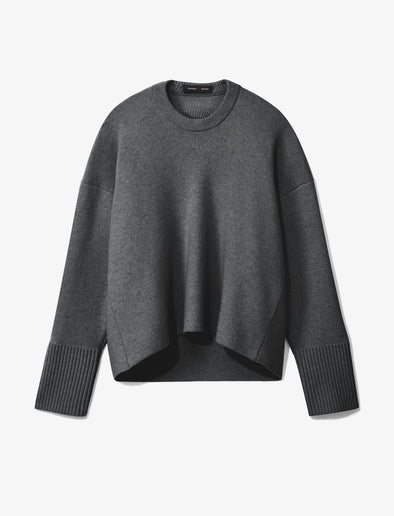 Flat image of Eco Cashmere Oversized Sweater in grey melange