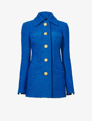 Flat image of Boucle Tweed Jacket in turquoise