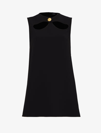 Flat image of Matte Viscose Crepe Top in black