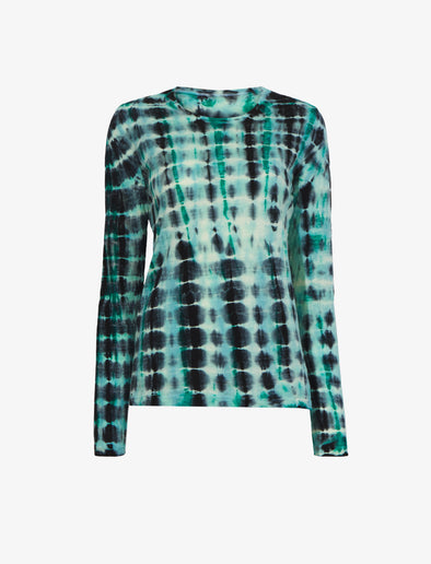 Flat image of Tie Dye T-Shirt in green multi