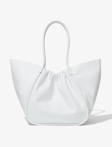 Back image of XL Ruched Tote in OPTIC WHITE