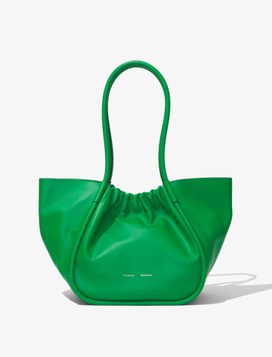 Front image of Large Ruched tote in BOTTLE GREEN