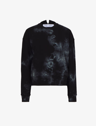Flat image of Tie Dye Sweatshirt in black/jade