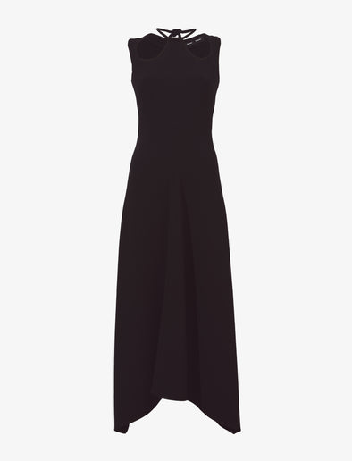 Flat image of Matte Viscose Crepe Dress in black