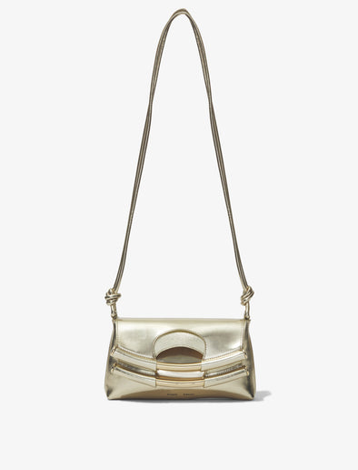 Front image of Metallic Small Bar Bag in LIGHT GOLD